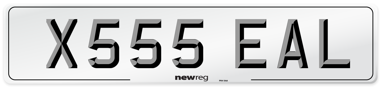 X555 EAL Number Plate from New Reg